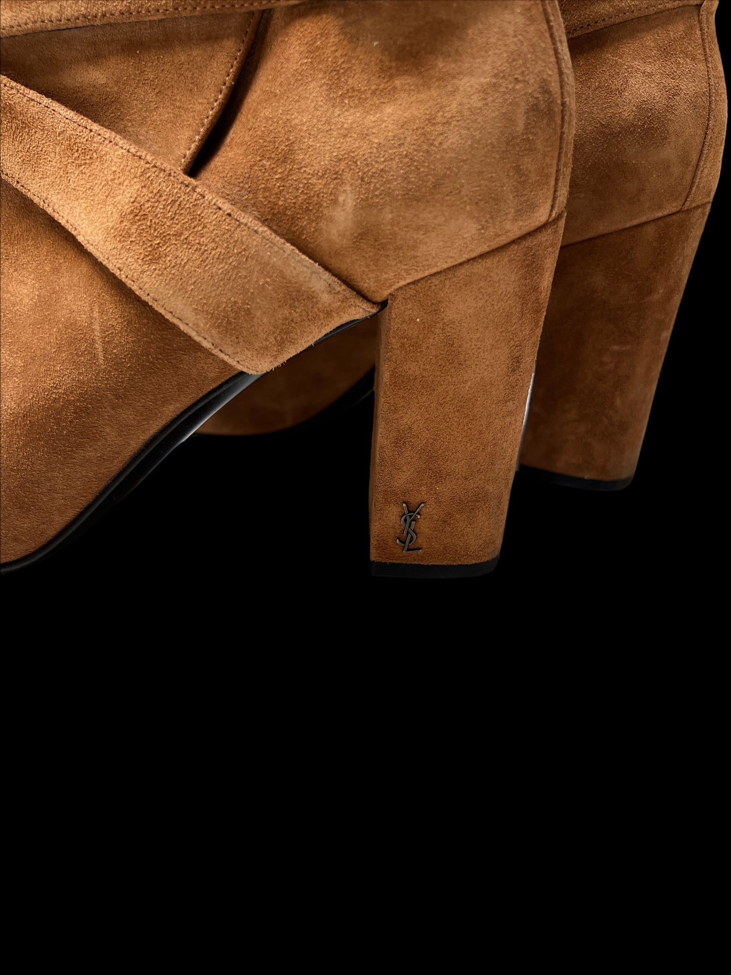 Brown Suede Heeled Boots - 10
