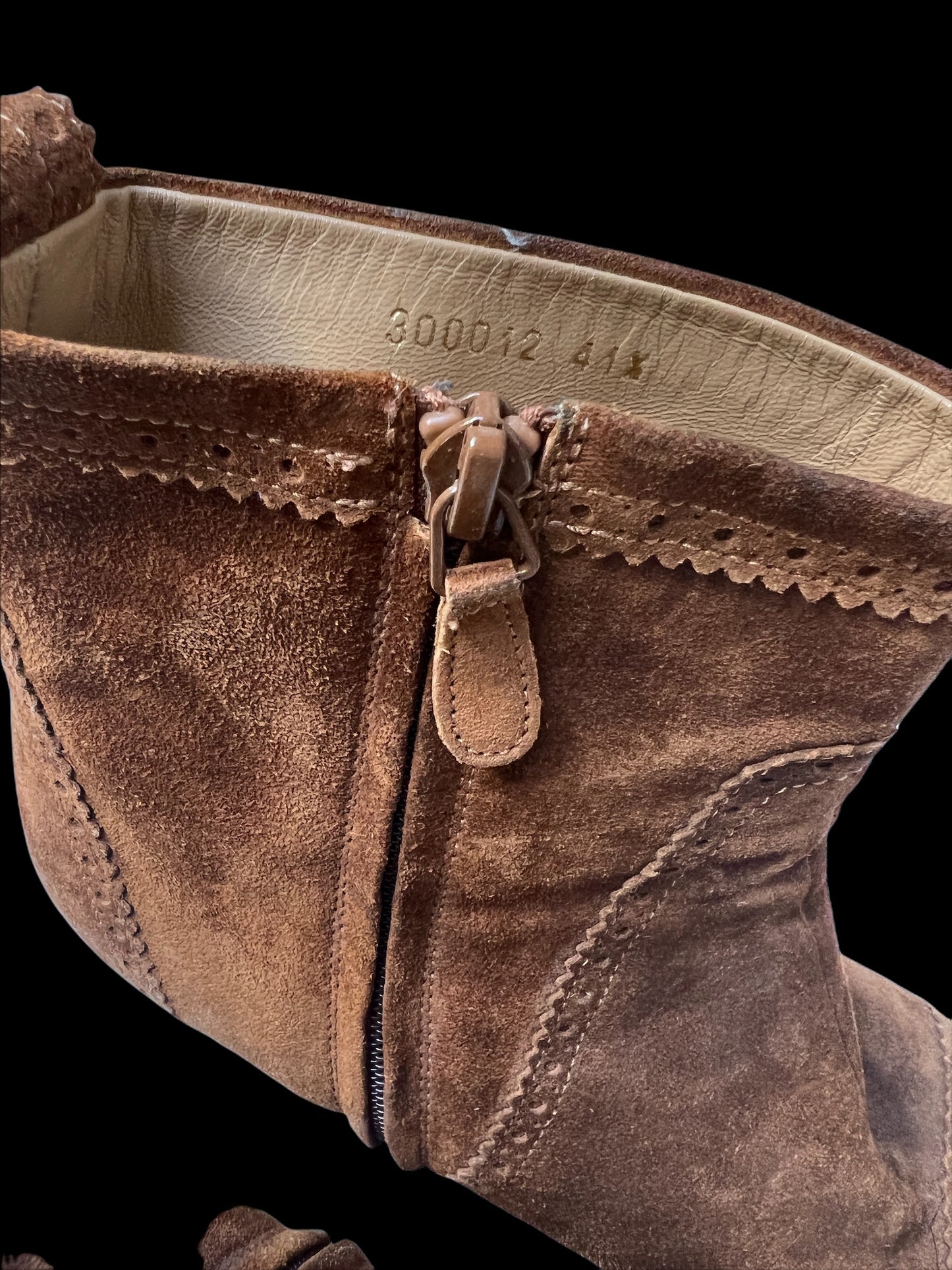 Brown Wedge Heeled Boots - 10