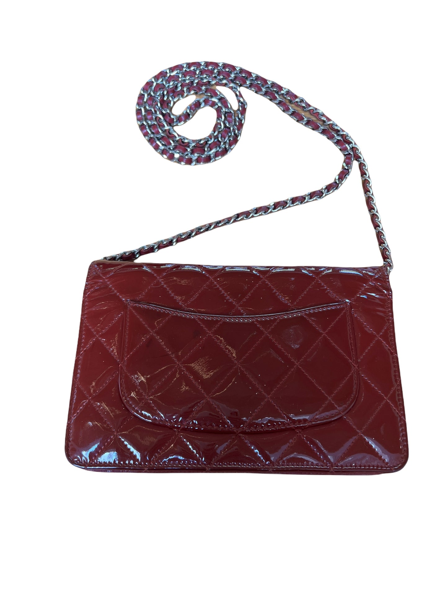 Patent Leather Wallet on Chain