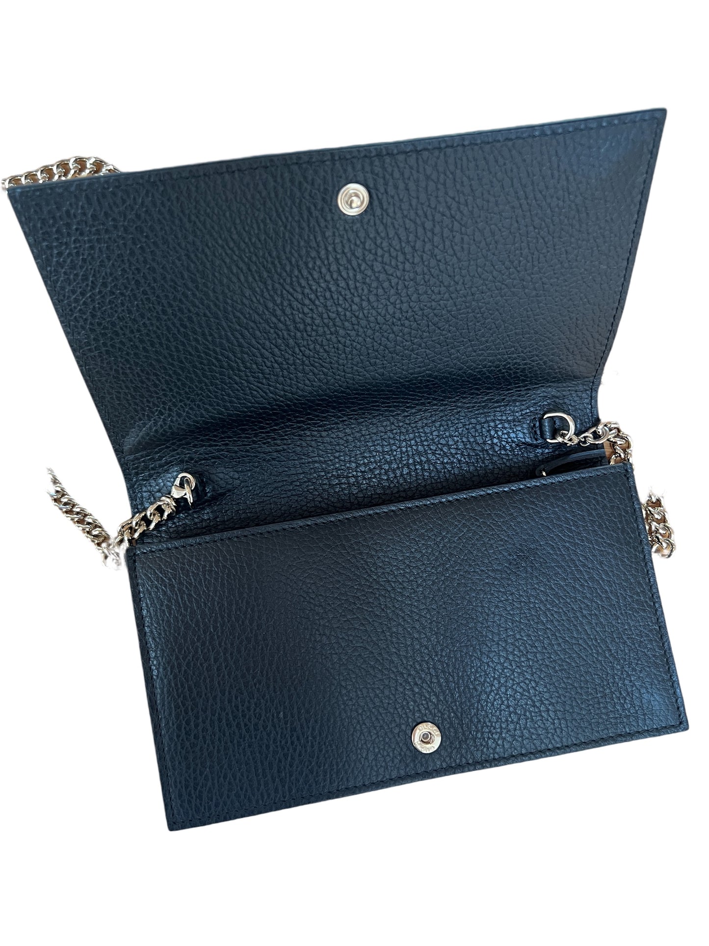 Black Leather Wallet on Chain