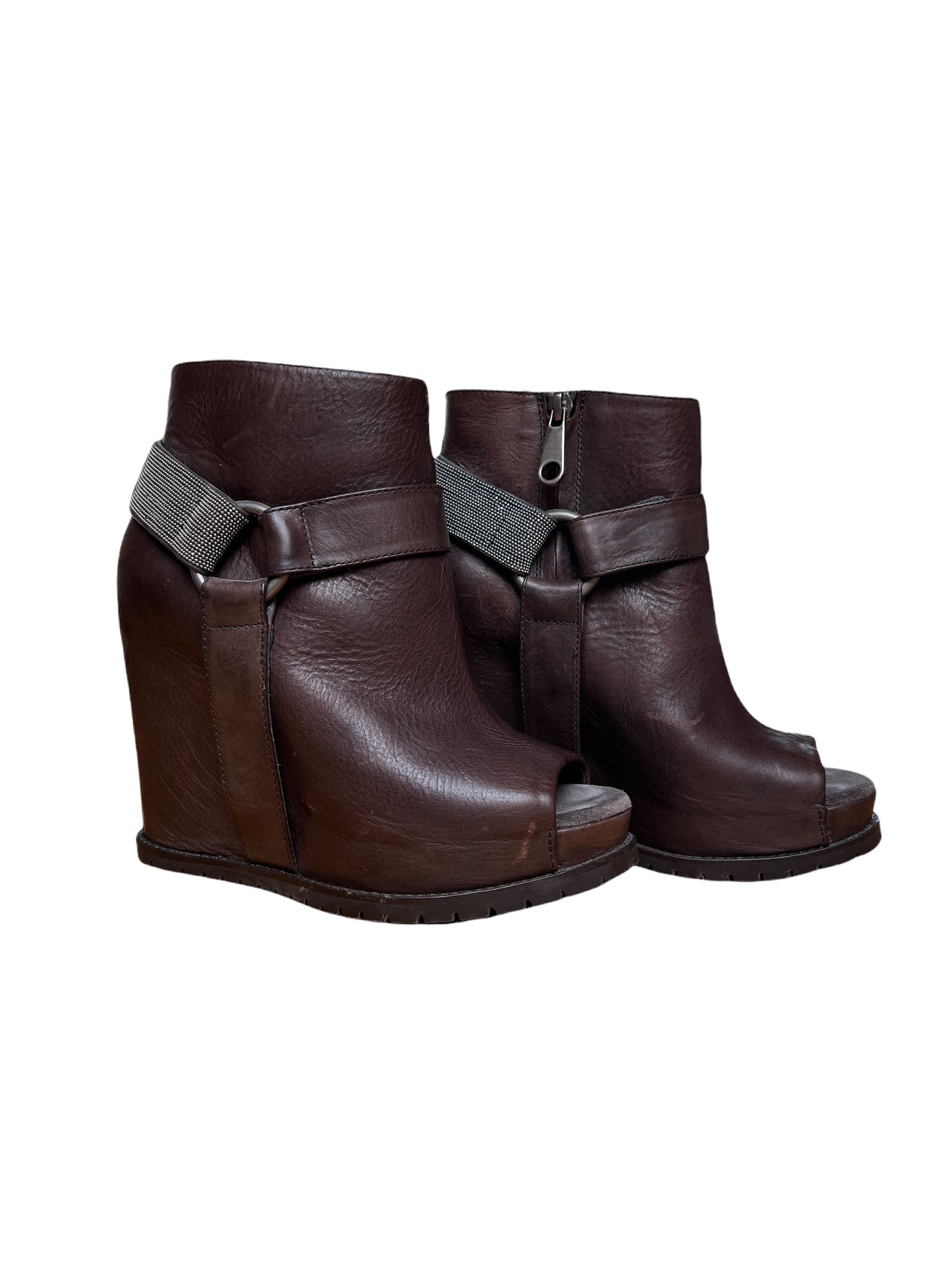 Brown Leather Low Boots - 6