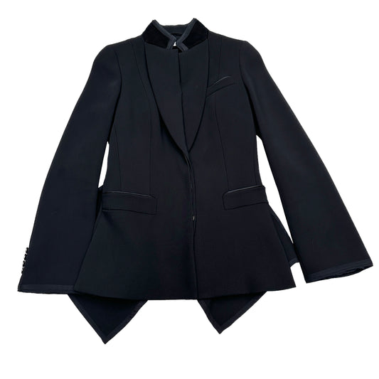 Black Blazer w/Velvet Neck - S