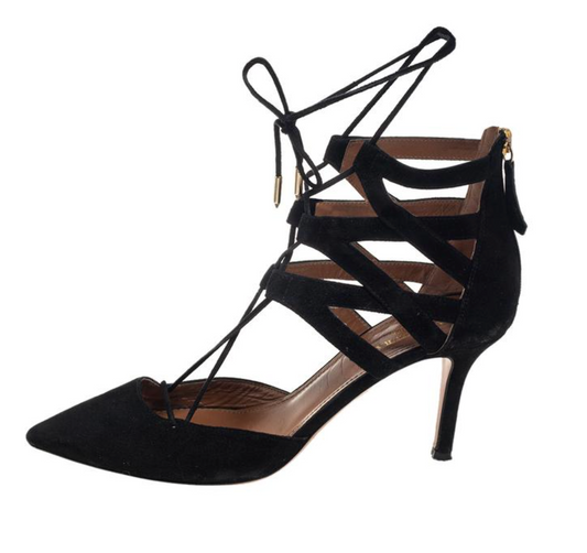 Black Suede Heels - 8