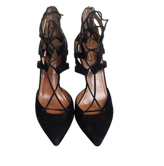 Black Suede Heels - 8