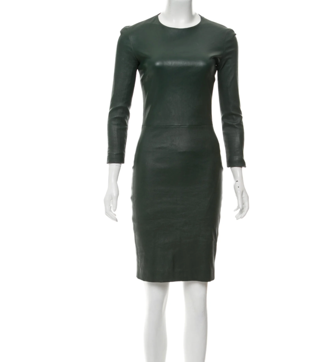 Green Leather Dress - 4