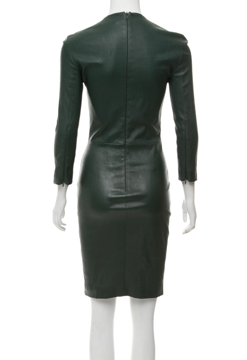 Green Leather Dress - 4