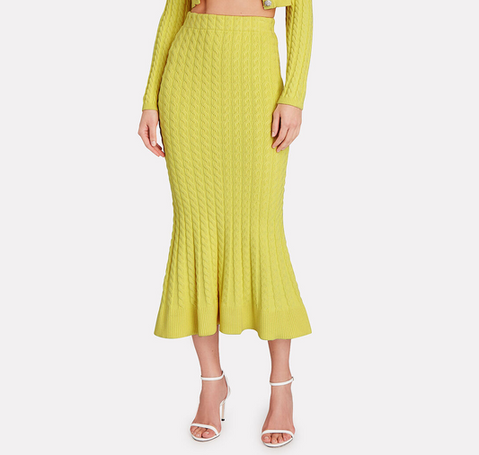 Yellow Midi Skirt - M