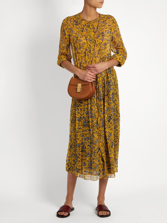 Yellow & Black Silk Dress - XS