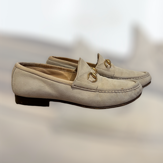 Beige Suede Loafers - 5.5