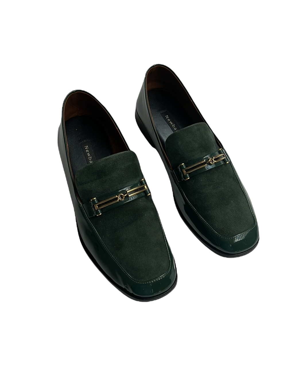 Green Suede and Patent Loafers - 7.5