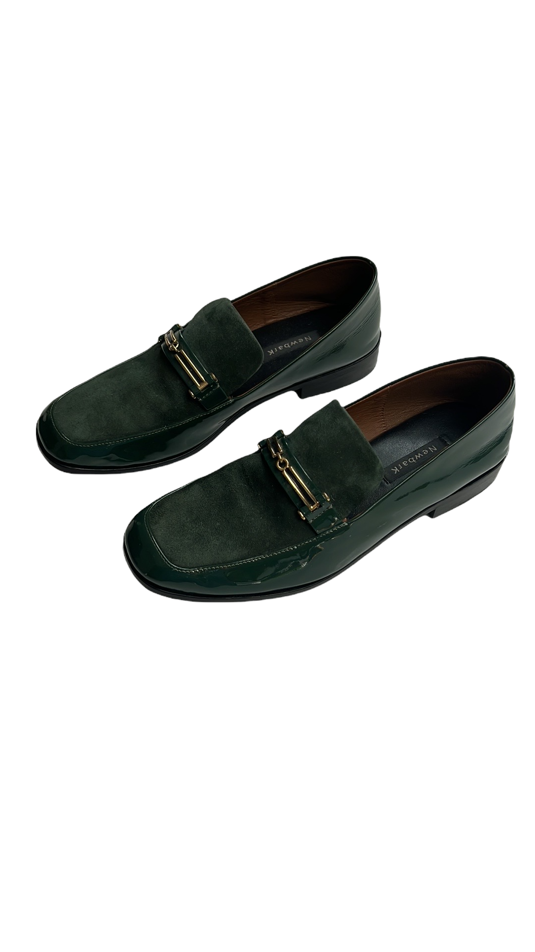 Green Suede and Patent Loafers - 7.5