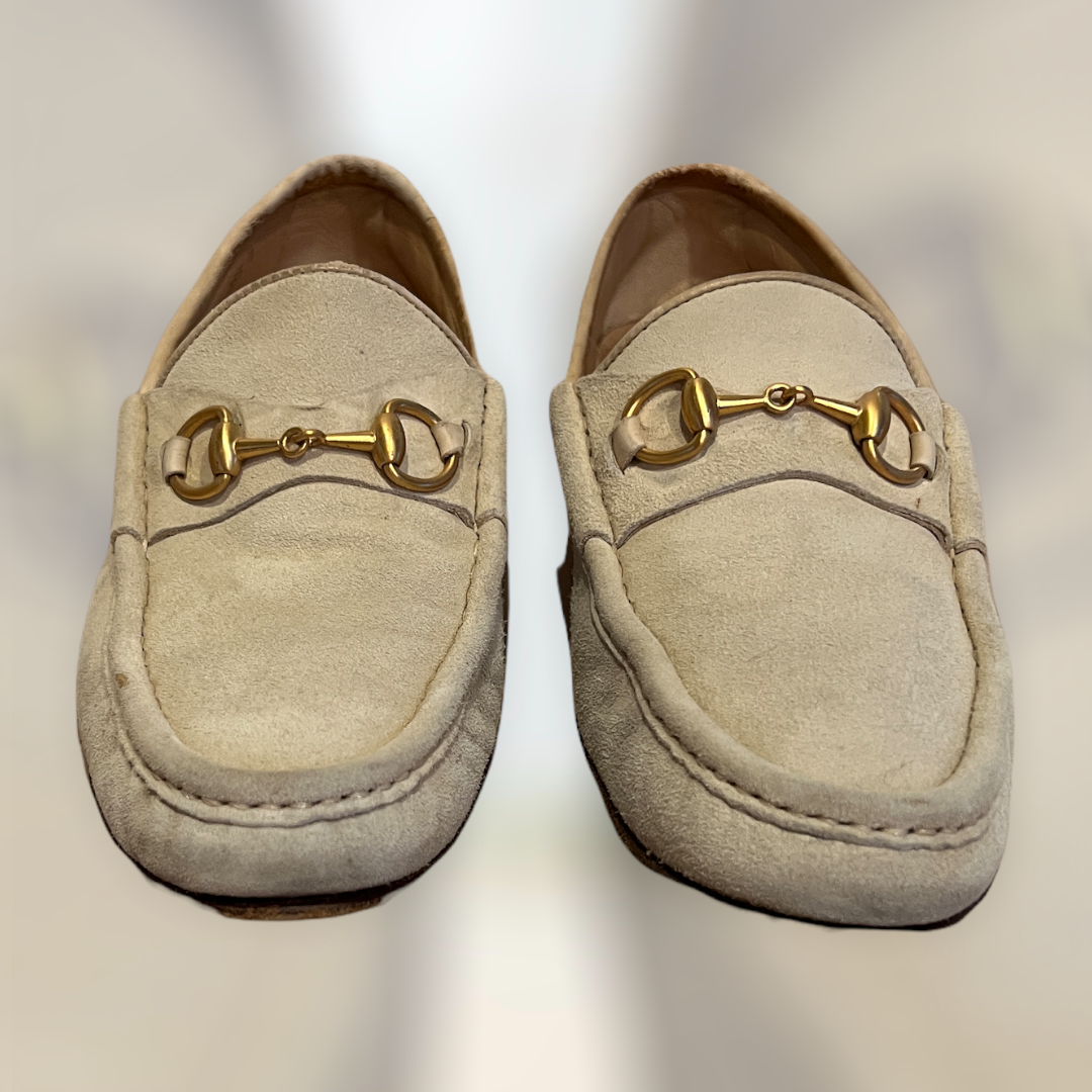 Beige Suede Loafers - 5.5