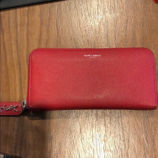 Red Leather Continental Wallet