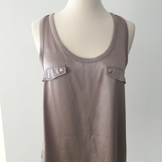 Beige Silk Tank Top - M