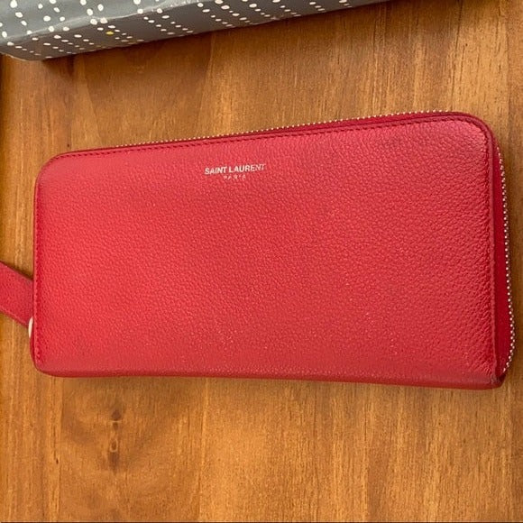 Red Leather Continental Wallet