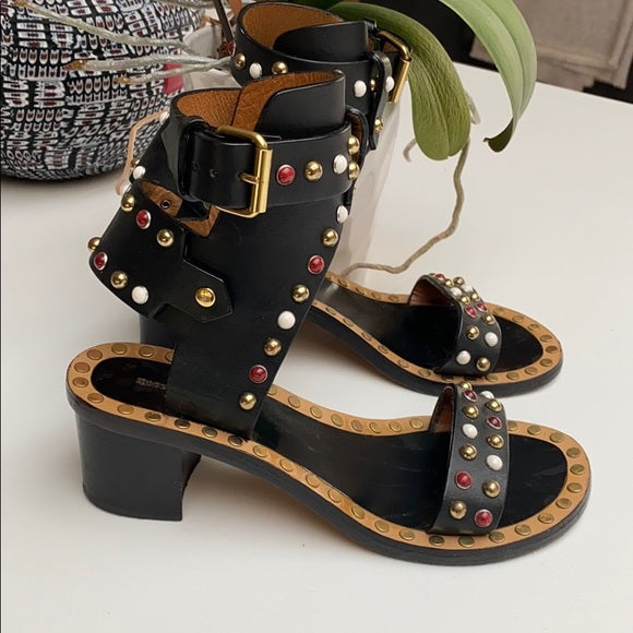 Studded Accent Gladiator Sandals - 7.5