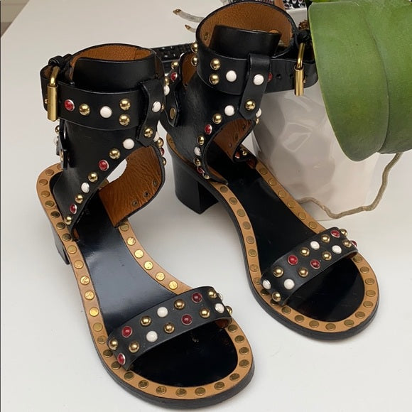 Studded Accent Gladiator Sandals - 7.5