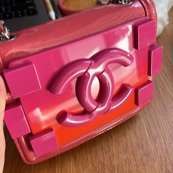 Pink Patent Leather Mini Flap Bag