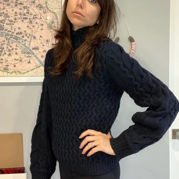 Oversized Navy Sweater - XS
